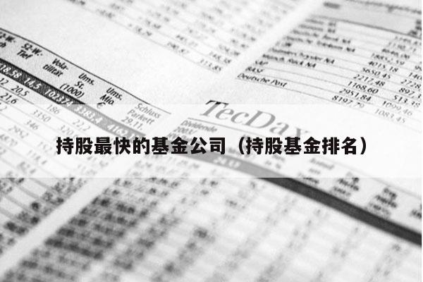 持股最快的基金公司（持股基金排名）