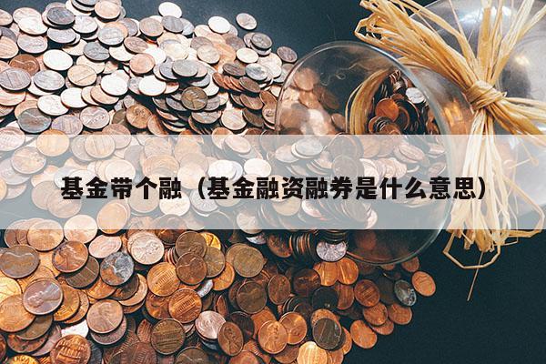 基金带个融（基金融资融券是什么意思）