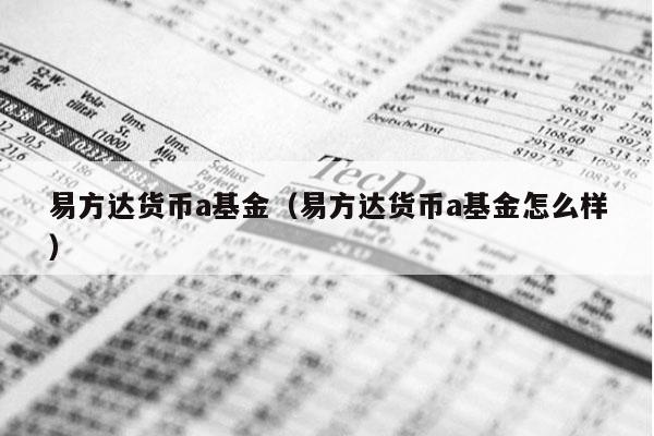 易方达货币a基金（易方达货币a基金怎么样）
