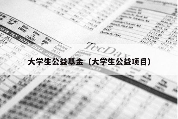 大学生公益基金（大学生公益项目）