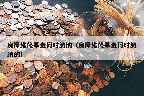 房屋维修基金何时缴纳（房屋维修基金何时缴纳的）