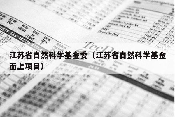 江苏省自然科学基金委（江苏省自然科学基金面上项目）