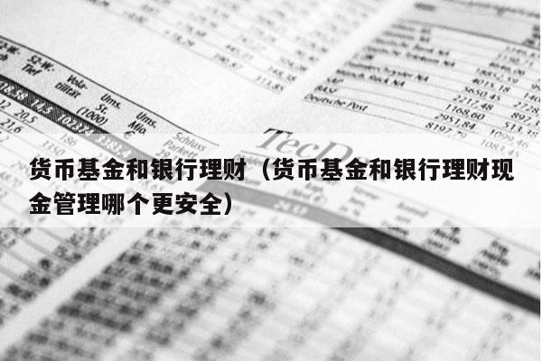 货币基金和银行理财（货币基金和银行理财现金管理哪个更安全）