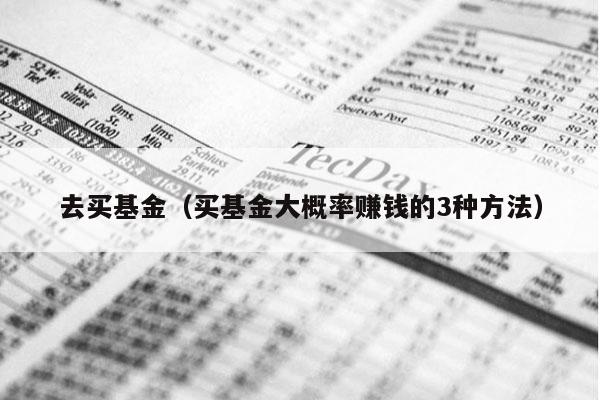 去买基金（买基金大概率赚钱的3种方法）