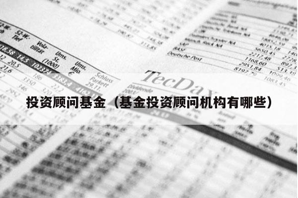 投资顾问基金（基金投资顾问机构有哪些）