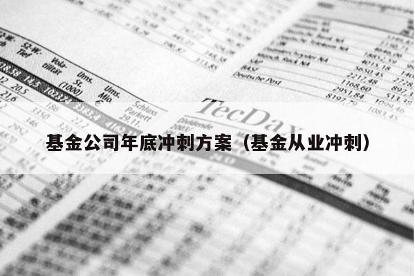 基金公司年底冲刺方案（基金从业冲刺）