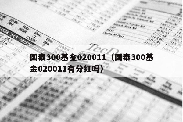 国泰300基金020011（国泰300基金020011有分红吗）