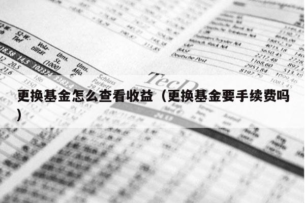 更换基金怎么查看收益（更换基金要手续费吗）