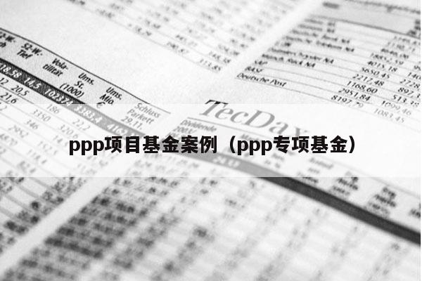 ppp项目基金案例（ppp专项基金）