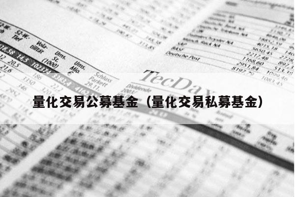 量化交易公募基金（量化交易私募基金）