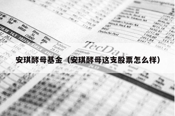 安琪酵母基金（安琪酵母这支股票怎么样）