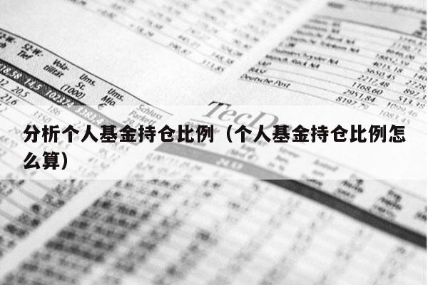 分析个人基金持仓比例（个人基金持仓比例怎么算）