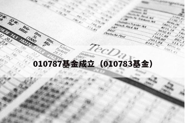 010787基金成立（010783基金）
