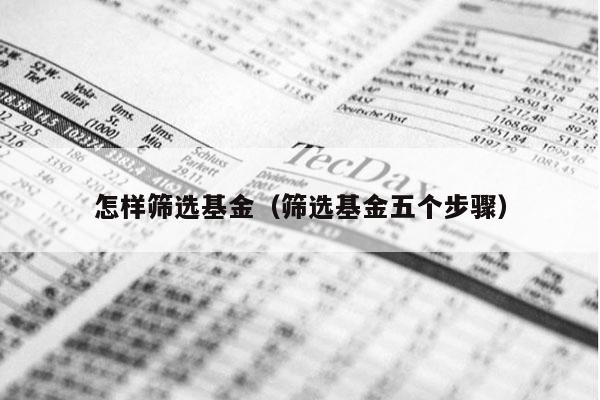 怎样筛选基金（筛选基金五个步骤）