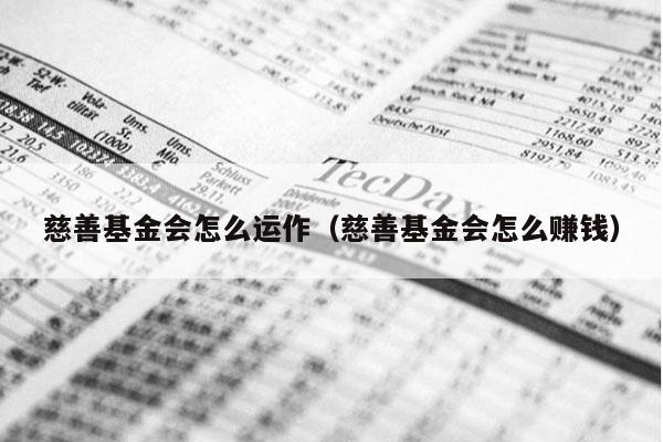 慈善基金会怎么运作（慈善基金会怎么赚钱）