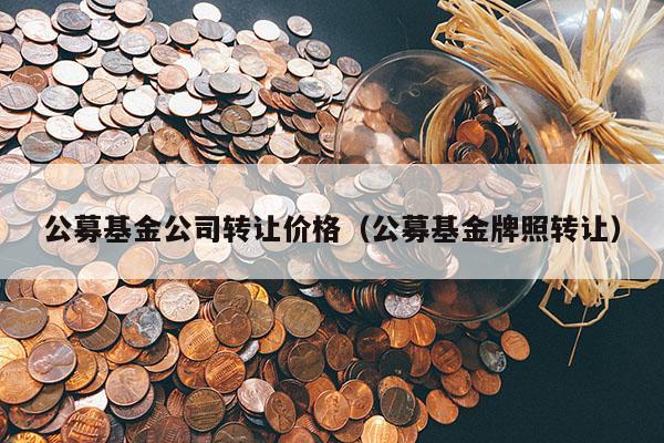 公募基金公司转让价格（公募基金牌照转让）