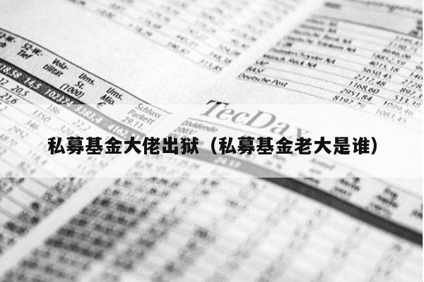 私募基金大佬出狱（私募基金老大是谁）