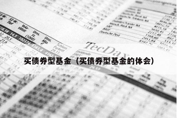 买债券型基金（买债券型基金的体会）
