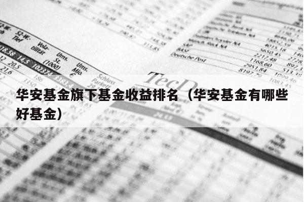 华安基金旗下基金收益排名（华安基金有哪些好基金）
