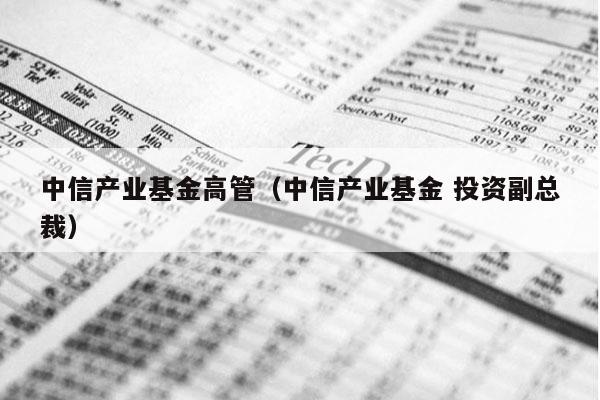 中信产业基金高管（中信产业基金 投资副总裁）