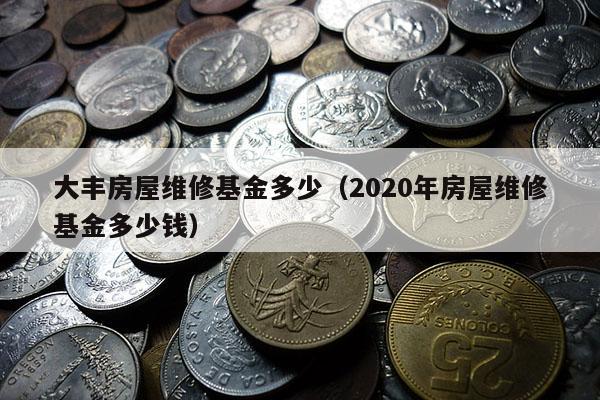 大丰房屋维修基金多少（2020年房屋维修基金多少钱）