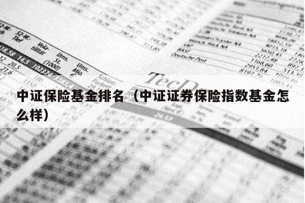 中证保险基金排名（中证证券保险指数基金怎么样）