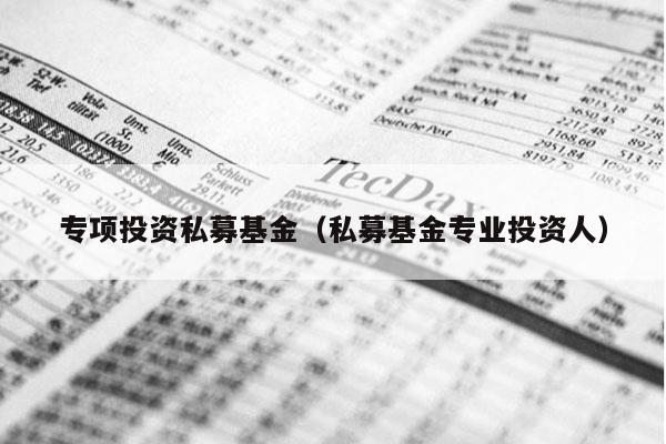 专项投资私募基金（私募基金专业投资人）