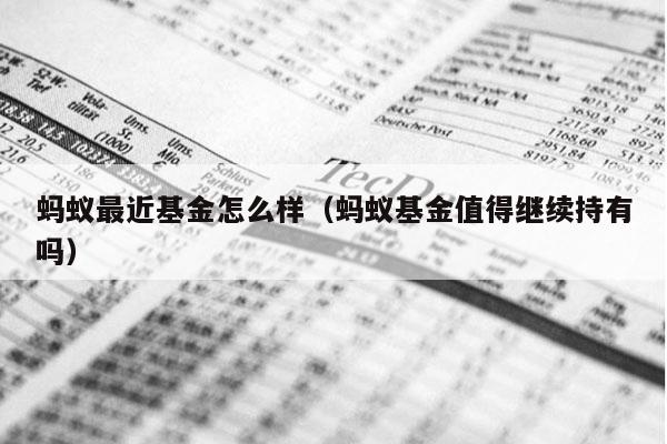 蚂蚁最近基金怎么样（蚂蚁基金值得继续持有吗）