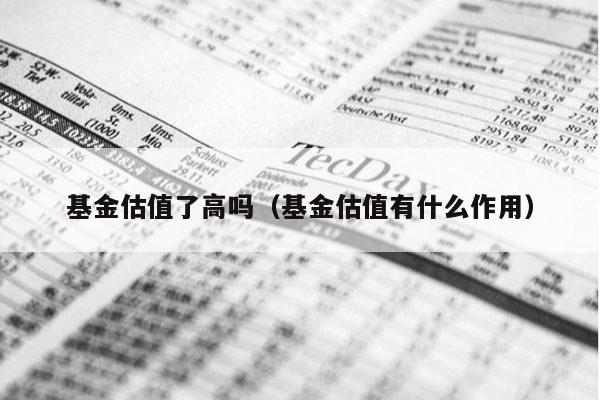 基金估值了高吗（基金估值有什么作用）