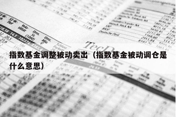 指数基金调整被动卖出（指数基金被动调仓是什么意思）