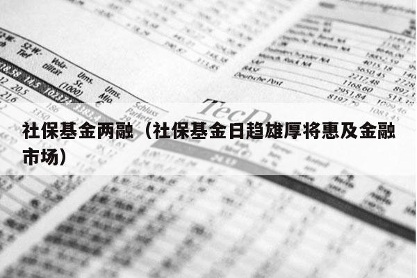 社保基金两融（社保基金日趋雄厚将惠及金融市场）
