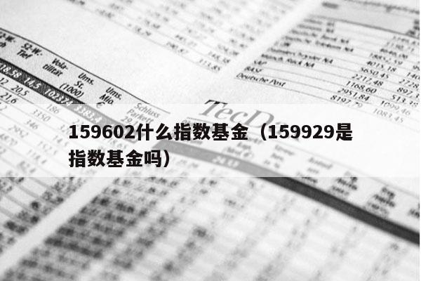 159602什么指数基金（159929是指数基金吗）