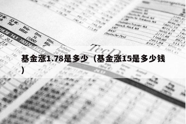 基金涨1.78是多少（基金涨15是多少钱）