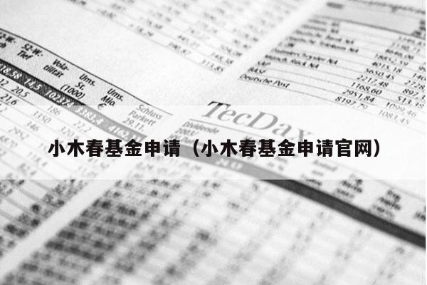 小木春基金申请（小木春基金申请官网）