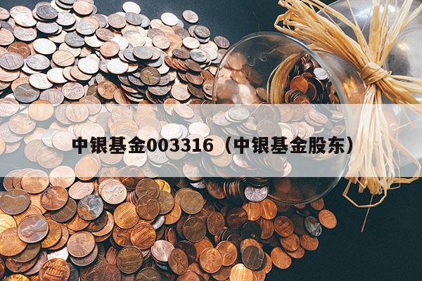 中银基金003316（中银基金股东）