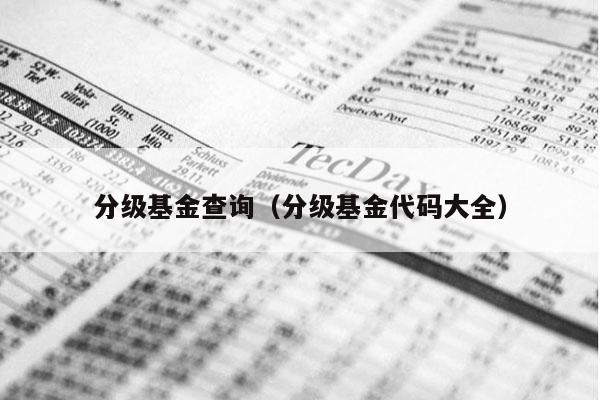 分级基金查询（分级基金代码大全）