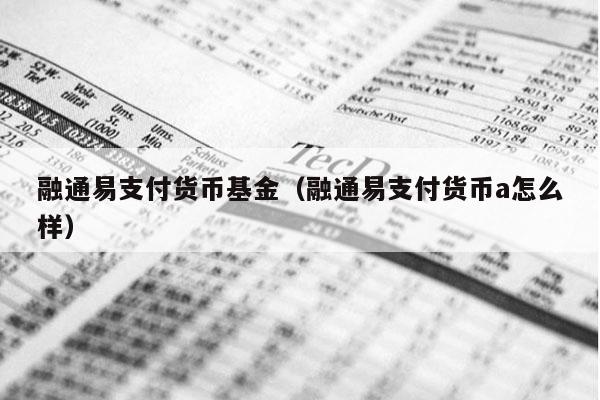 融通易支付货币基金（融通易支付货币a怎么样）